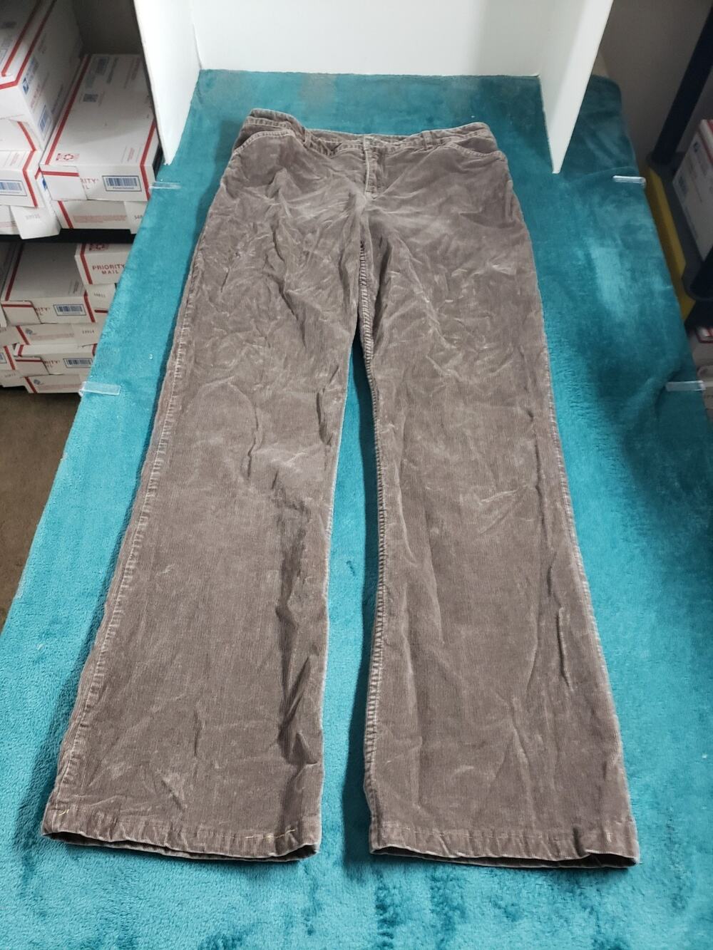 J Jill Jeans Size 12 Tall Womens Beige Corduroy Pants Ladies Mid Rise Bootcut